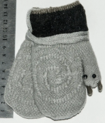 Детские вязаные перчатки с меховой подкладкой   XS - №18-7-27 серый