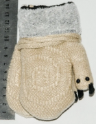 Детские вязаные перчатки с меховой подкладкой   XS - №18-7-27 бежевый