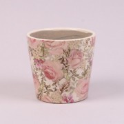 Кашпо керамическое Розовые цветы Flora 38568