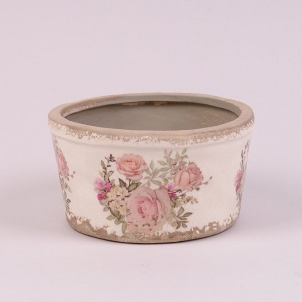 Кашпо керамическое Розовые цветы Flora 38561