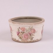 Кашпо керамическое Розовые цветы Flora 38561