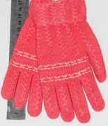 Вязаные детские перчатки на девочек  S - №18-7-25 красный
