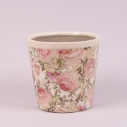Кашпо керамическое Розовые цветы Flora 38558