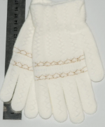 Вязаные детские перчатки на девочек  S - №18-7-25 белый