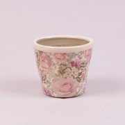 Кашпо керамическое Розовые цветы Flora 38572