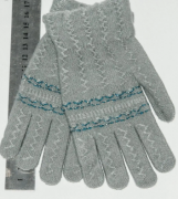 Вязаные детские перчатки на девочек  S - №18-7-25  серый