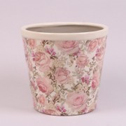 Кашпо керамическое Розовые цветы Flora  38559