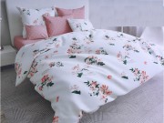 Комплект постельного белья 379 Бязь Семейное, белый, цветы