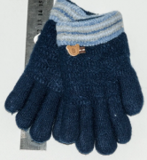 Детские перчатки с меховой подкладкой на мальчика XS  - №18-7-20  синий