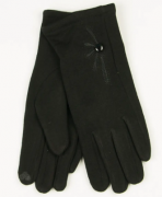 Трикотажные женские перчатки зимние №19-1-39/1 XXL черные