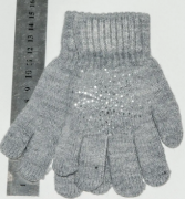 Перчатки детские для девочек  XS - №18-3-8 серый