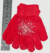 Перчатки детские для девочек  XS - №18-3-8 красный