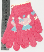 Перчатки детские для девочек  XS - №18-7-4 малиновый