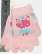 Перчатки детские для девочек  XS - №18-7-4  розовый