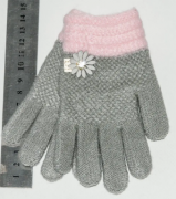 Перчатки детские для девочек  XS - №18-7-6 серый