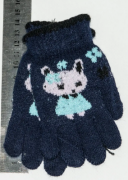 Перчатки детские для девочек  XS - №18-7-4 синий