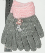 Перчатки детские для девочек  XS - №18-7-7 серый