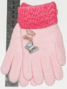 Перчатки детские для девочек  XS - №18-7-7 розовый