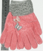 Перчатки детские для девочек  XS - №18-7-7 кирпичный