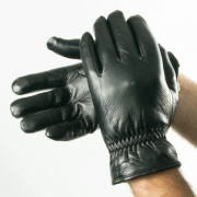 Мужские зимние перчатки из экокожи черный №19-1-59/2 M черный
