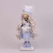 Фигурка новогодняя Девочка в голубом платье 45 см. Flora 16495