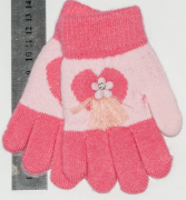 Детские перчатки на девочек  XS - №18-7-3 розовый