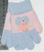 Дитячі рукавички на дівчаток XS - №18-7-3 блакитний