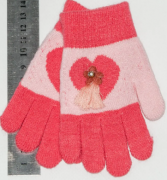 Дитячі рукавички на дівчаток XS - №18-7-3 червоний
