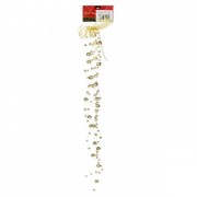 Підвіска новорічна Бантик з намистинками 41 см. золотий Flora 11503