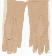 Женские трикотажные перчатки для сенсорных телефонов - №18-1-37 S бежевый
