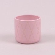Кашпо керамическое розовое H-8 см. Flora 37876