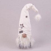 Фигурка новогодняя Гном в белой шапке 50 см. Flora 16420