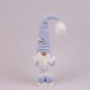 Фигурка новогодняя Гном в голубой шапке 40 см. Flora 16421