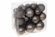 Набор новогодних шаров BonaDi пластик 26 шт. D-6,8,10 см. 147-502