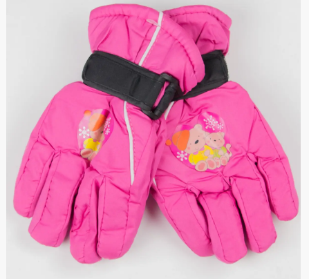 Дитячі лижні рукавички для дівчаток  M №18-12-5  рожевий