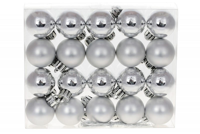 Набір новорічних кульок BonaDi пластик 20 шт. D-3 см. 147-109