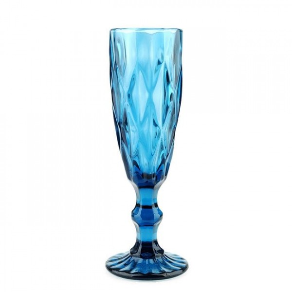 Комплект синіх скляних келихів Flora 170 мл. 3 шт. 30653