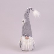 Фигурка новогодняя Гном в серой шапке 40 см. Flora 16453