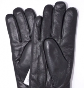 Подростковые кожаные зимние перчатки на меху - №J3-2 S черные