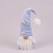 Фигурка новогодняя Гном в голубой шапке 40 см. Flora 16425