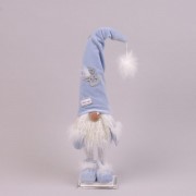 Фигурка новогодняя Гном в голубой шапке 50 см. Flora 16422