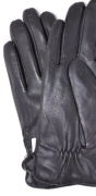 Подростковые кожаные перчатки с махровой подкладкой - №J2-1 L черные