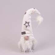Фигурка новогодняя Гном в белой шапке 40 см. Flora 16419