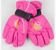 Детские лыжные перчатки для девочек L №18-12-5  розовый