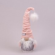 Фигурка новогодняя Гном в розовой шапке 40 см. Flora 16410