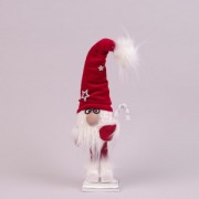 Фигурка новогодняя Гном в очках и красной шапке 40 см. Flora 16473