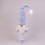 Фигурка новогодняя Гном в голубой шапке 65 см. Flora 16423