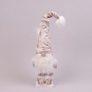 Фигурка новогодняя Гном в бежевой шапке 50 см. Flora 16462