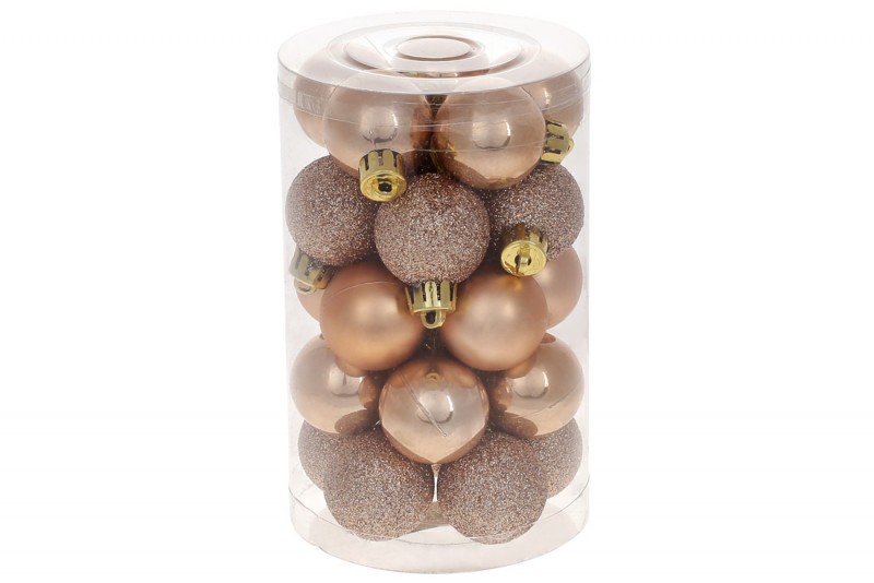 Набір новорічних кульок BonaDi пластик 25 шт. D-3 см. 47-003