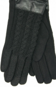 Женские трикотажные стрейчевые перчатки для сенсорных телефонов - №17-1-12  L черный